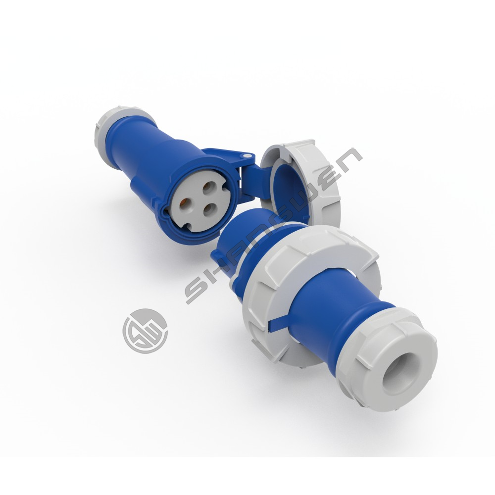 Blauer IP67 Industrieanschluss